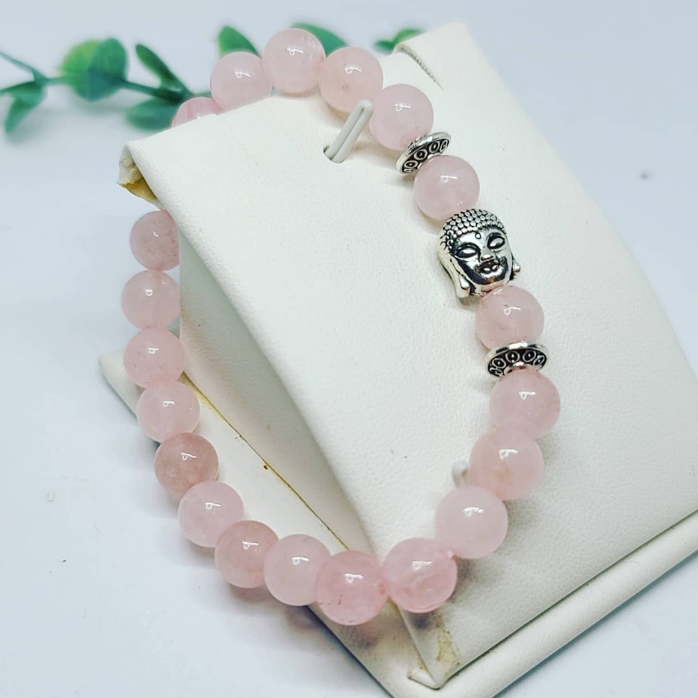 🔥SALE🔥Rose Quartz Buddha charm bracelet 8 mm